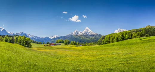 Fototapete Rund Idyllische Sommerlandschaft in den Alpen © JFL Photography