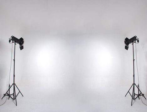 Studio Setup With Lights And Background