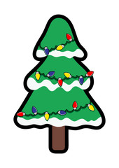 Decorative Lights Snow Christmas Tree
