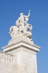 Fototapeta na wymiar Rear view of statues in a monument to Victor Emmanuel II