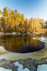 уральская река зимой, Россия © 7ynp100