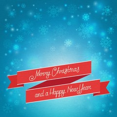 Blue background with snowflakes canvas texture. Merry Christmas