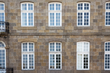 typical facade walls st malo houses, Brittany,  France, Europe - obrazy, fototapety, plakaty