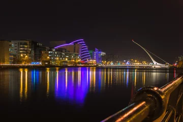 Printed roller blinds City on the water night Dublin