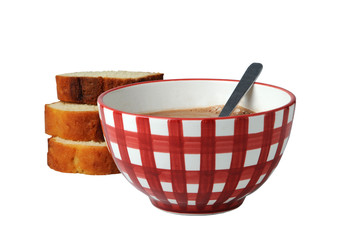 Bol de chocolat petit déjeuner.