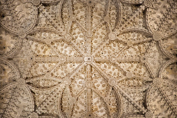 Seville - gothic ceiling of Cathedral de Santa Maria de la Sede.