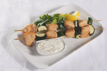 Skewers of fish