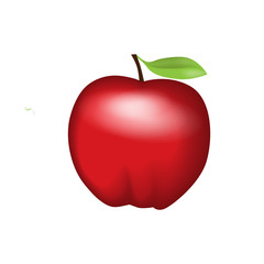 Red apple with leaf