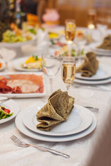 restaurant interior, table setting