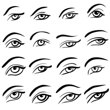 Set of 16 eye designs