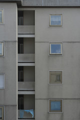 Fototapeta premium windows of an apartment block in trieste, italy