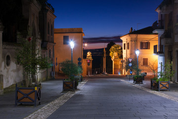 Night view of Magliano sabina, italy