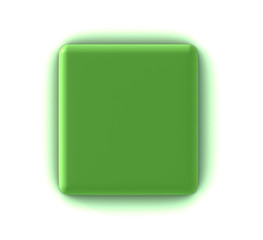 3d green button on white for web design