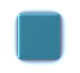 3d blue button on white for web design