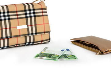 Handbag, purse and money
