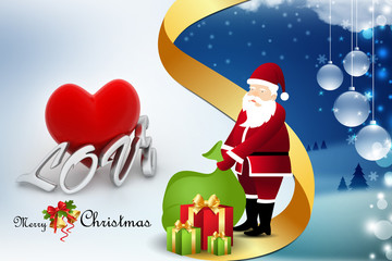 Christmas  gift box with santaclaus