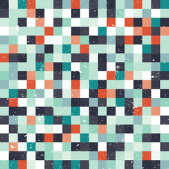 An abstract pixel style vector background with a grunge texture