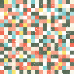 An abstract pixel style vector background with a grunge texture