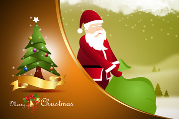 Santaclause with xmas tree