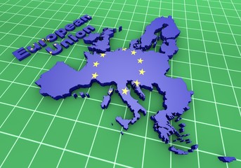european countries 3d illustration