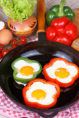 Fried eggs in a pan