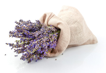 Dried lavender in a sack
