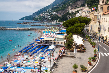 Picturesque summer landscape of town Amalfi, Italy