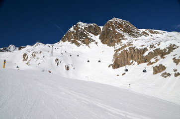Alpine ski resort in S&ouml;lden in Otztal Alps, Tirol, Austria