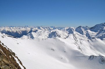 Alpine ski resort in S&ouml;lden in Otztal Alps, Tirol, Austria