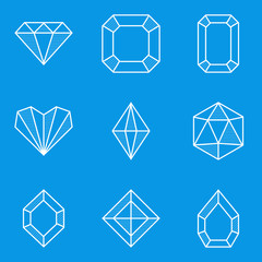 Blueprint icon set. Diamond