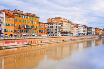 Obraz premium Old street in Pisa, Italy
