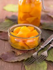 Süß-sauer eingelegter Kürbis