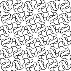 Fototapeta na wymiar Black and white seamless pattern with wave line style.