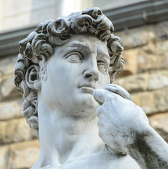 The statue of David by Michelangelo on the Piazza della Signoria