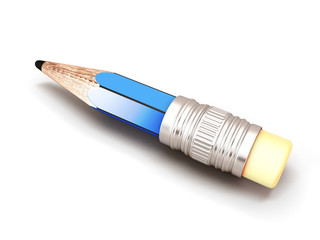 Wooden pencil isolated on white background.