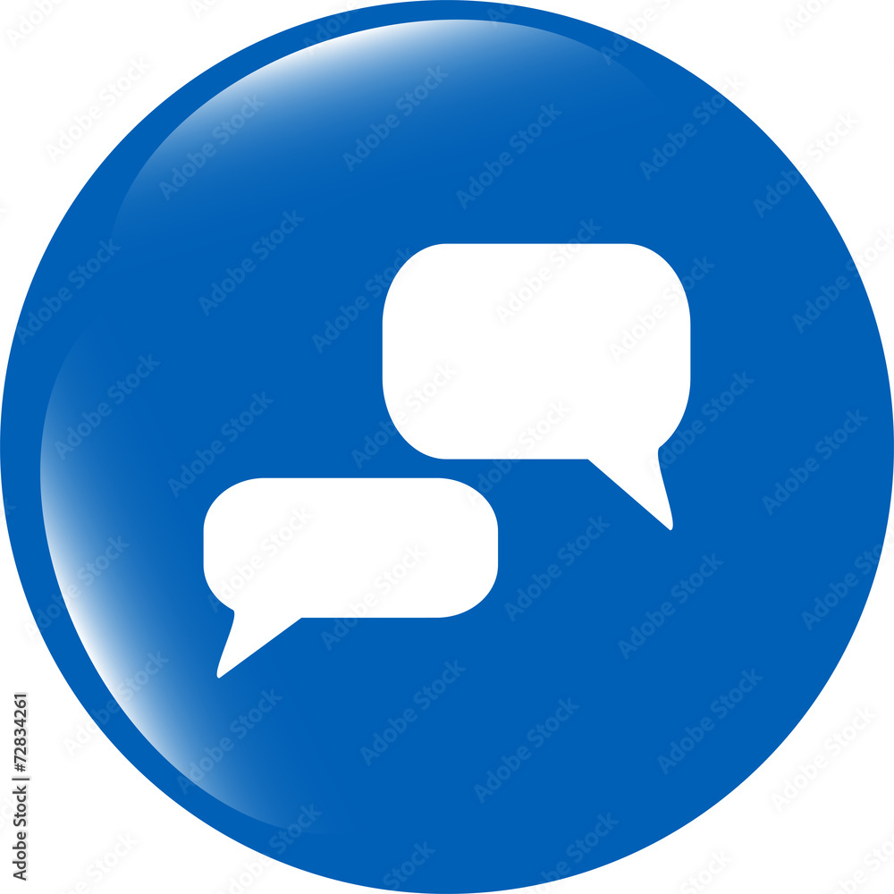 Poster white bubble speech set icon,web button