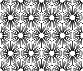 Black and white geometric seamless pattern with line.