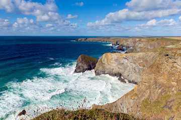 Bedruthan Cornwall England UK Cornish north coast near Newquay