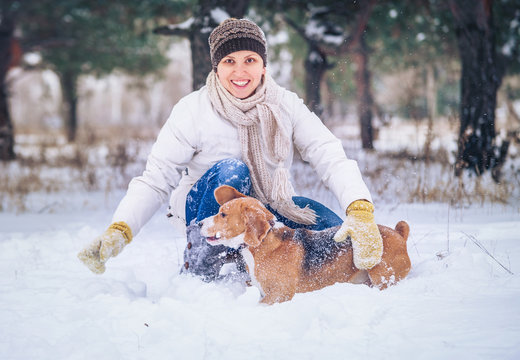 Winter activity with favorite doggy
