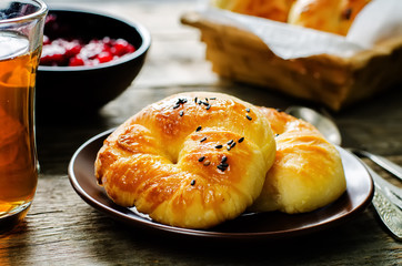 Traditional Turkish bread rolls. Achma.