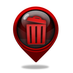 trash can pointer icon on white background