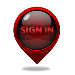 sign in pointer icon on white background