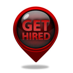 Get hired pointer icon on white background