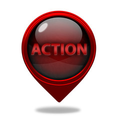 Action pointer icon on white background