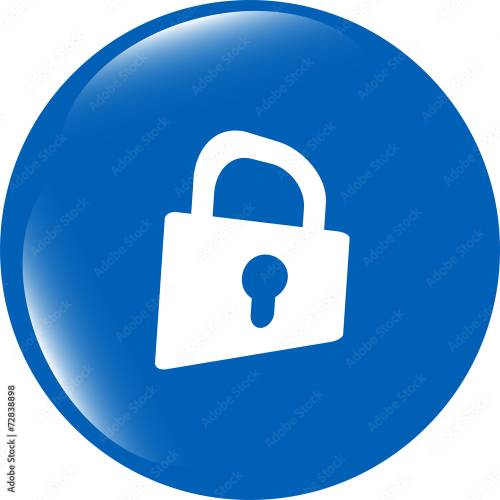 Poster padlock icon web sign. rounded web app button