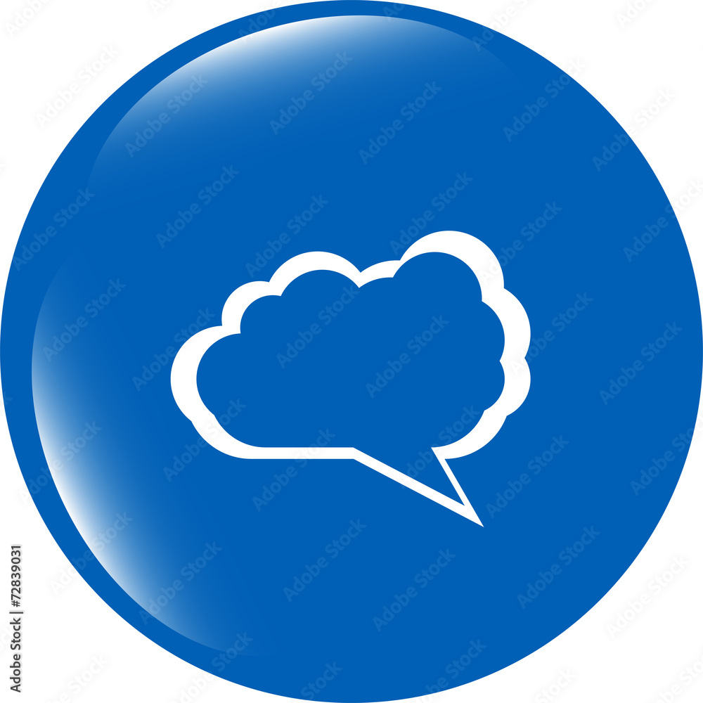 Fototapete abstract cloud on web icon button isolated on white