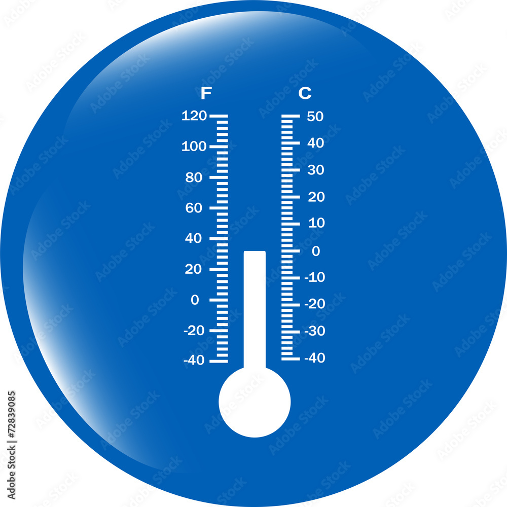 Poster thermometer web icon button isolated on white background