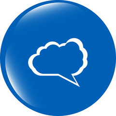 abstract cloud on web icon button isolated on white
