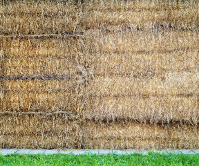 Stacked straw bales