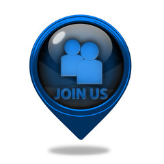 Join us pointer icon on white background